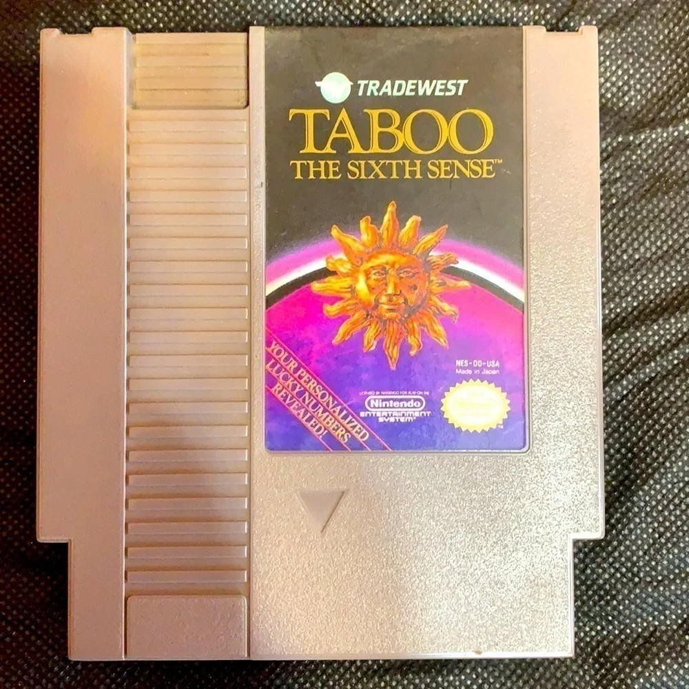 Vintage Nintendo 1985 tradeWest taboo the sixth sense cassette game and book